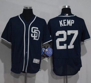 Padres #27 Matt Kemp Navy Blue Flexbase Authentic Collection Stitched MLB Jersey