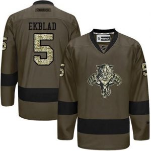Panthers #5 Aaron Ekblad Green Salute to Service Stitched NHL Jersey