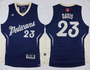 Pelicans #23 Anthony Davis Navy 2015-2016 Christmas Day Stitched NBA Jersey