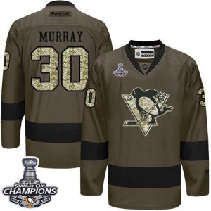 Penguins #30 Matt Murray Green Salute to Service 2016 Stanley Cup Champions Stitched NHL Jersey