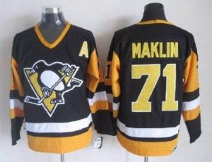 Penguins #71 Evgeni Malkin Black CCM Throwback Embroidered NHL Jersey
