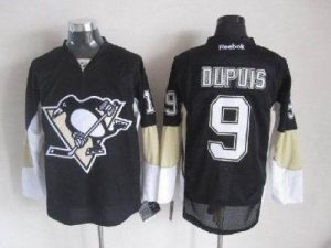 Penguins #9 Pascal Dupuis Black Embroidered NHL Jersey
