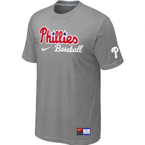 Philadelphia Phillies Nike Short Sleeve Practice MLB T-Shirts Light Grey