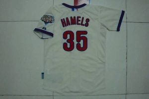Phillies #35 Cole Hamels Stitched Cream Youth MLB Jersey