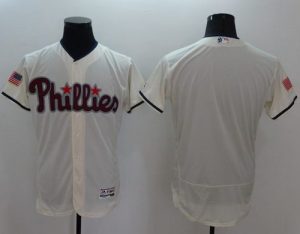 Phillies Blank Cream Fashion Stars & Stripes Flexbase Authentic Stitched MLB Jersey