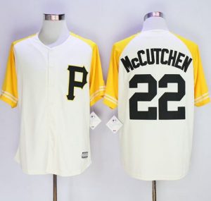Pirates #22 Andrew McCutchen Cream Gold Exclusive New Cool Base Stitched MLB Jersey