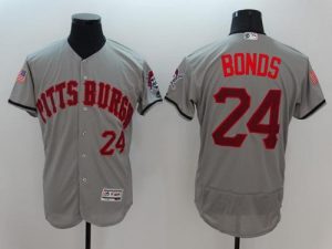 Pirates #24 Barry Bonds Grey Fashion Stars & Stripes Flexbase Authentic Stitched MLB Jersey