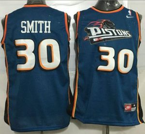 Pistons #30 Joe Smith Blue Throwback Stitched NBA Jersey
