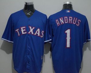 Rangers #1 Elvis Andrus Blue New Cool Base Stitched MLB Jersey