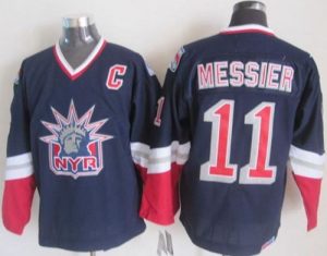 Rangers #11 Mark Messier Navy Blue CCM Statue of Liberty Stitched NHL Jersey