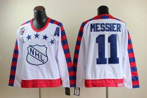 Rangers #11 Mark Messier White All Star CCM Throwback 75TH Embroidered NHL Jersey