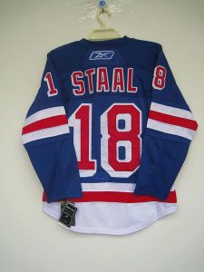 Rangers #18 Marc Staal Embroidered Blue NHL Jersey