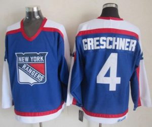 Rangers #4 Ron Greschner Blue White CCM Throwback Stitched NHL Jersey