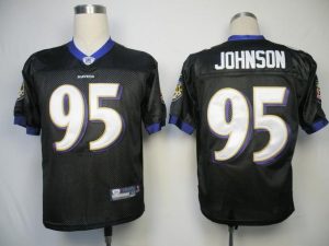Ravens #95 Jarret Johnson Black Stitched NFL Jersey