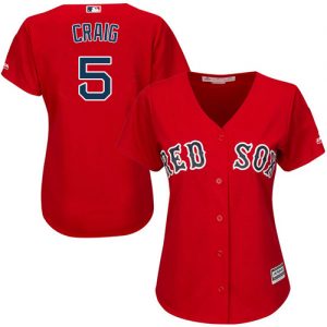 Red Sox #5 Allen Craig Red Alternate Women's Stitched MLB Jersey