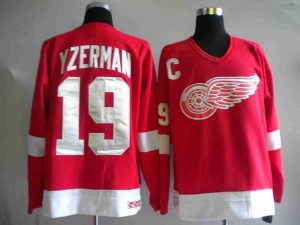 Red Wings #19 Steve Yzerman Embroidered Red NHL Jersey