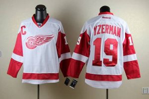 Red Wings #19 Steve Yzerman White Embroidered NHL Jersey