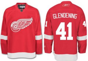 Red Wings #41 Luke Glendening Red Stitched NHL Jersey