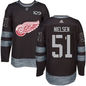 Red Wings #51 Frans Nielsen Black 1917-2017 100th Anniversary Stitched NHL Jersey