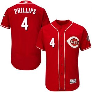 Reds #4 Brandon Phillips Red Flexbase Authentic Collection Stitched MLB Jersey