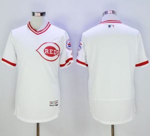 Reds Blank White Flexbase Authentic Collection Cooperstown Stitched MLB Jersey