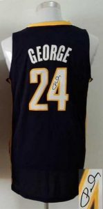 Revolution 30 Autographed Pacers #24 Paul George Navy Blue Stitched NBA Jersey