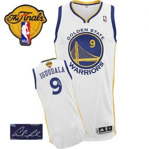 Revolution 30 Autographed Warriors #9 Andre Iguodala White The Finals Patch Stitched NBA Jersey