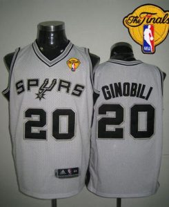 Revolution 30 Spurs #20 Manu Ginobili White Finals Patch Stitched NBA Jersey