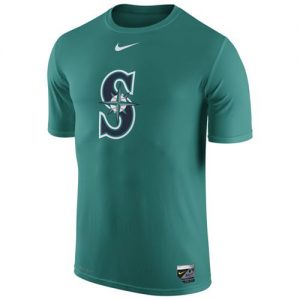 Seattle Mariners Nike Authentic Collection Legend Logo 1.5 Performance T-Shirt Aqua