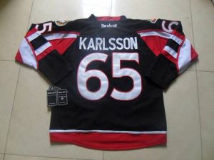 Senators #65 Erik Karlsson Black New Third Embroidered NHL Jersey