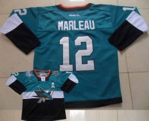 Sharks #12 Patrick Marleau Teal Black 2015 Stadium Series Stitched NHL Jersey