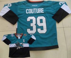 Sharks #39 Logan Couture Teal Black 2015 Stadium Series Stitched NHL Jersey