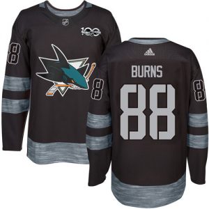 Sharks #88 Brent Burns Black 1917-2017 100th Anniversary Stitched NHL Jersey