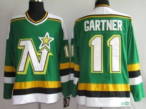 Stars #11 Mike Gartner Embroidered Green CCM Throwback NHL Jersey