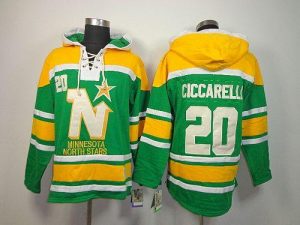 Stars #20 Dino Ciccarelli Green Sawyer Hooded Sweatshirt Embroidered NHL Jersey