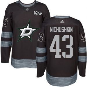 Stars #43 Valeri Nichushkin Black 1917-2017 100th Anniversary Stitched NHL Jersey