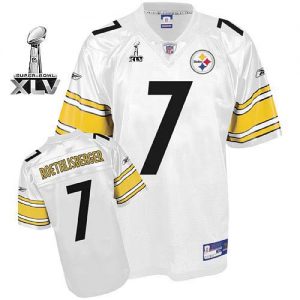 Steelers #7 Ben Roethlisberger White Super Bowl XLV Embroidered NFL Jersey