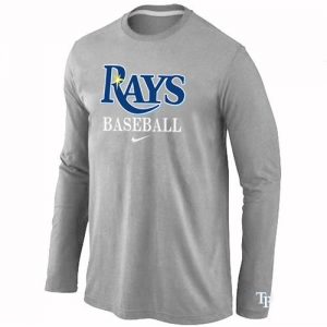 Tampa Bay Rays Long Sleeve MLB T-Shirt Grey