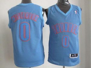 Thunder #0 Russell Westbrook Blue Big Color Fashion Stitched NBA Jersey