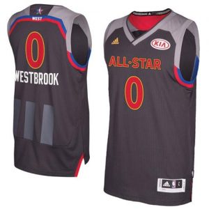Thunder #0 Russell Westbrook Charcoal 2017 All Star Stitched NBA Jersey