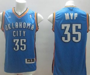 Thunder #35 Kevin Durant Blue MVP Stitched NBA Jersey
