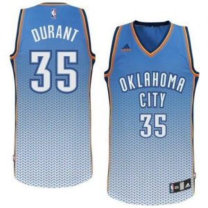 Thunder #35 Kevin Durant Blue Resonate Fashion Swingman Embroidered NBA Jersey