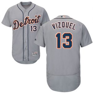 Tigers #13 Omar Vizquel Grey Flexbase Authentic Collection Stitched MLB Jersey