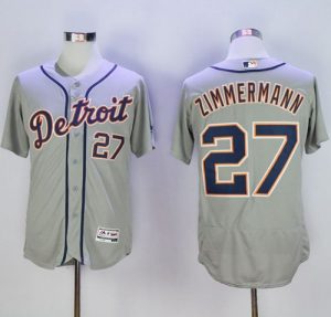 Tigers #27 Jordan Zimmermann Grey Flexbase Authentic Collection Stitched MLB Jersey
