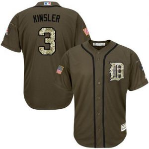 Tigers #3 Ian Kinsler Green Salute to Service Stitched MLB Jersey