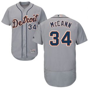 Tigers #34 James McCann Grey Flexbase Authentic Collection Stitched MLB Jersey