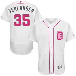 Tigers #35 Justin Verlander White Flexbase Authentic Collection 2016 Mother's Day Stitched MLB Jersey