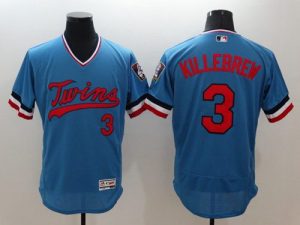 Twins #3 Harmon Killebrew Light Blue Flexbase Authentic Collection Cooperstown Stitched MLB Jersey