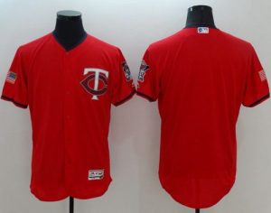Twins Blank Red Fashion Stars & Stripes Flexbase Authentic Stitched MLB Jersey