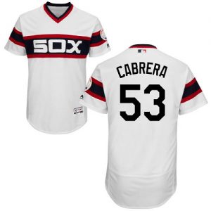 White Sox #53 Melky Cabrera White Flexbase Authentic Collection Alternate Home Stitched MLB Jerseys